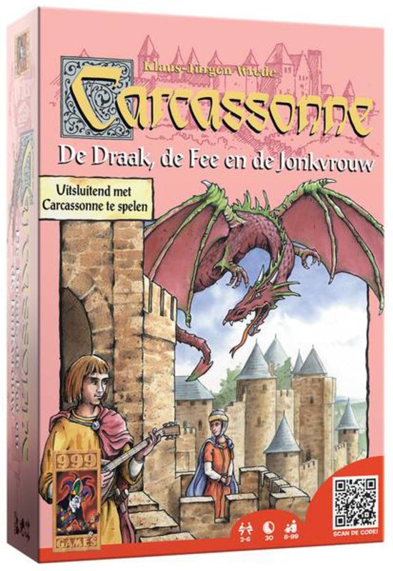 Carcassonne: Uitbreiding De Draak, De Fee en de Jonkvrouw (Bordspellen), 999 Games