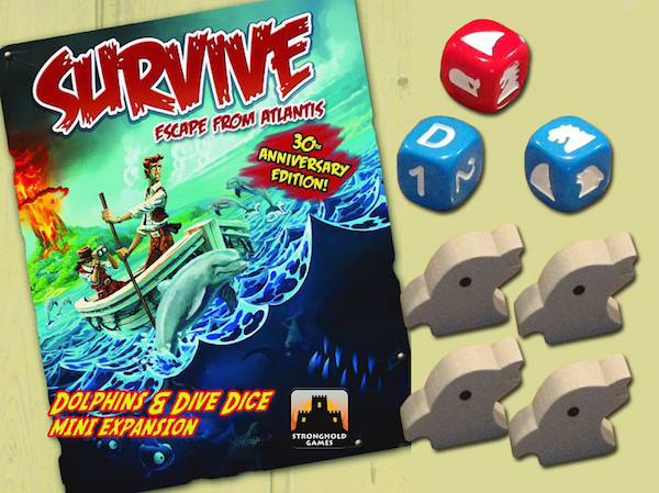 Survive: Escape from Atlantis Mini-Uitbreiding: Dolphins and Dive Dice (Bordspellen), Stronghold Games