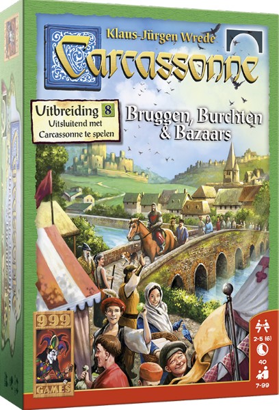 Carcassonne: Uitbreiding Bruggen, Burchten En Bazaars (Nieuwe Stijl) (Bordspellen), 999 Games