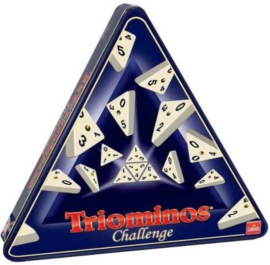 Triominos Challenge in Blik (Bordspellen), Goliath