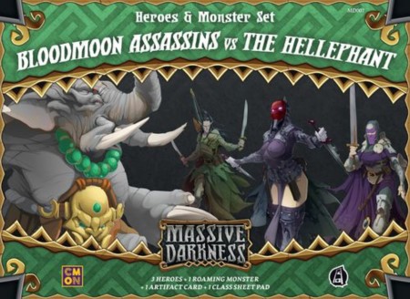 Massive Darkness Heroes & Monster Set: Bloodmoon Assassins vs The Hellephant (Bordspellen), Fantasy Flight Games