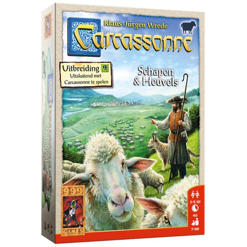 Carcassonne: Uitbreiding Schapen En Heuvels (Nieuwe Stijl) (Bordspellen), 999 Games