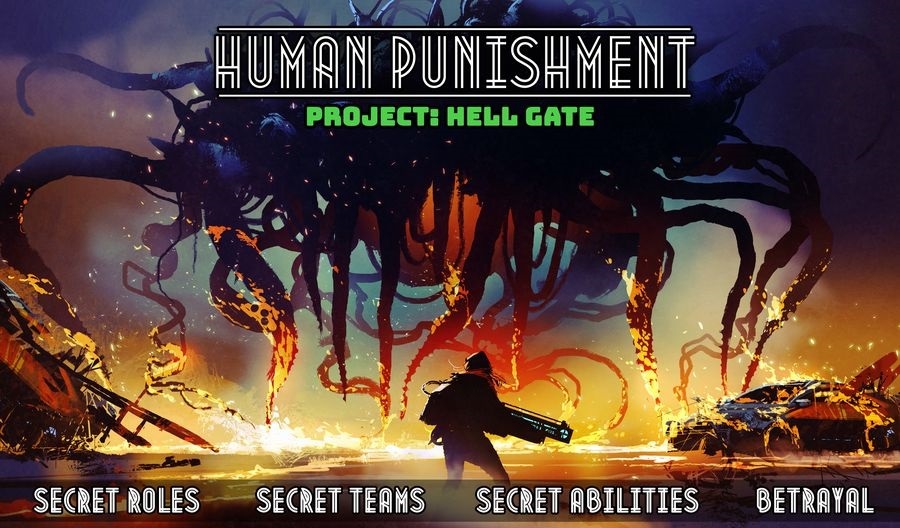 Human Punishment Social Deduction 2.0 Uitbreiding: Project Hell Gate (Bordspellen), Godot Games