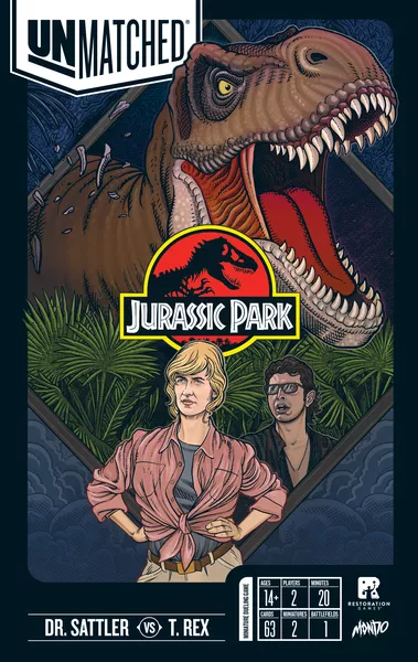 Unmatched Jurassic Park: Dr Sattler vs T. Rex (Bordspellen), Restoration Games