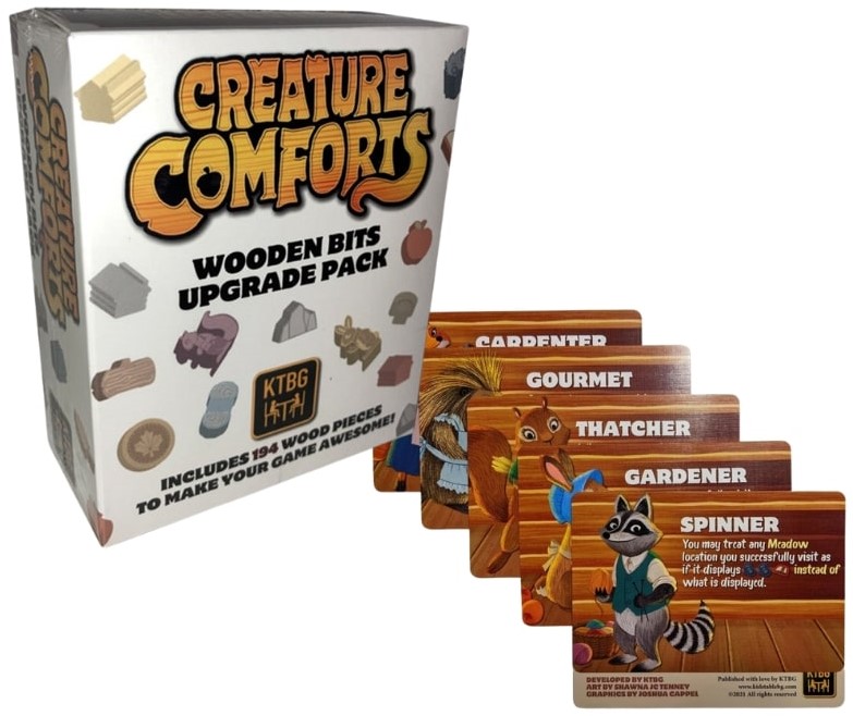 Creature Comforts Uitbreiding: Houten Bits + 2 Uitbreidingen (Bordspellen), Happy Meeple Games