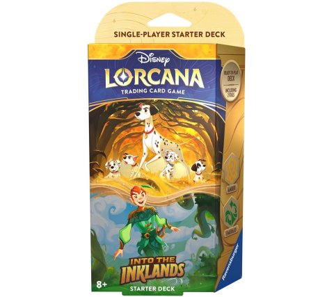 Disney Lorcana: Into the Inklands Starter Deck Pongo & Peter Pan (Bordspellen), Ravensburger