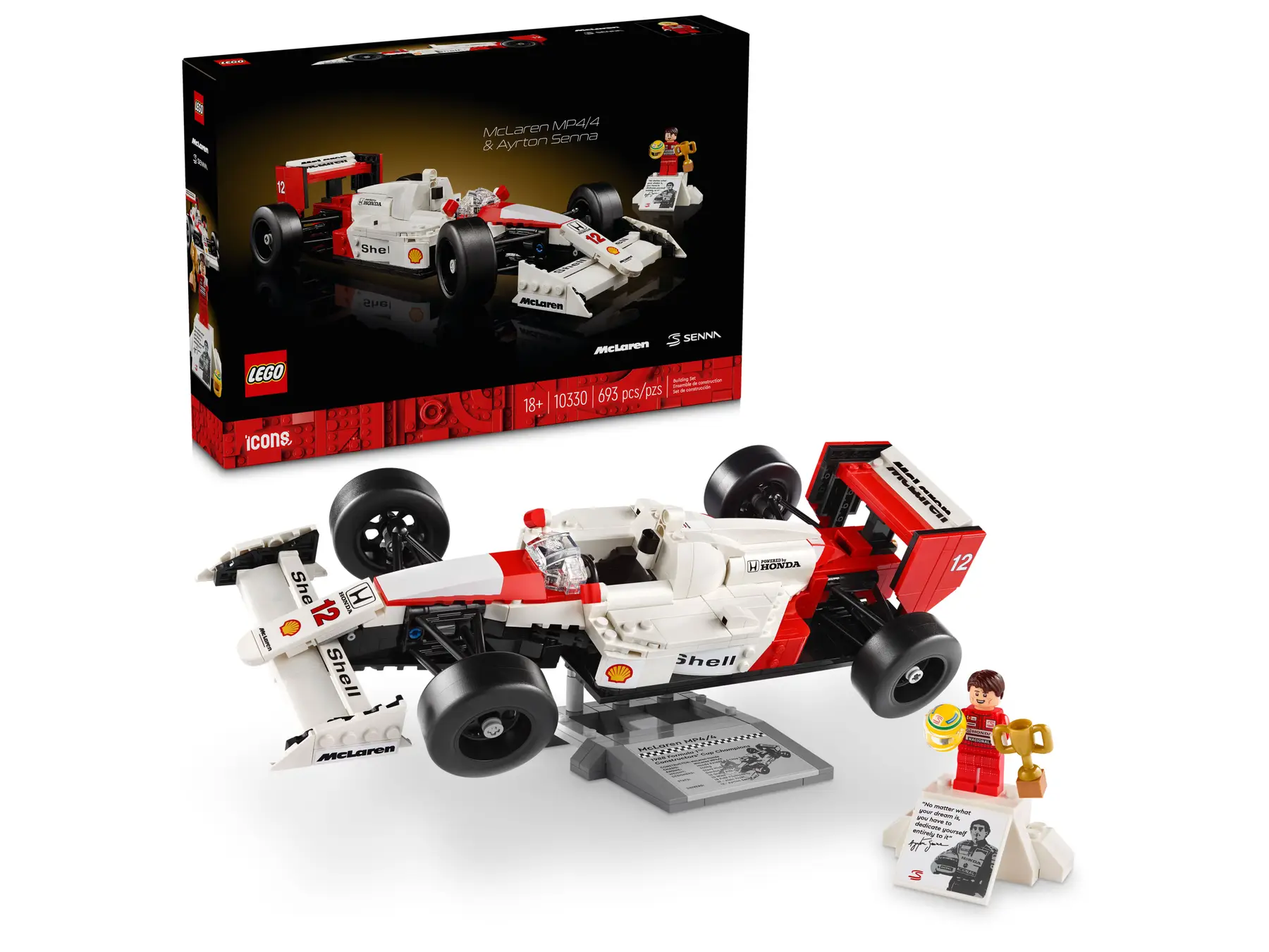 Boxart van McLaren MP4/4 en Ayrton Senna (10330) (Ideas), Icons