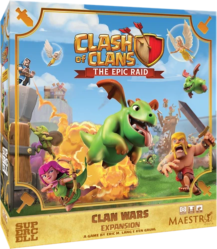 Clash of Clans: The Epic Raid Uitbreiding: Clan Wars (Bordspellen), Maestro Media Clash of Clans: The Epic Raid Uitbreiding: Clan Wars (Bordspellen), Maestro Media