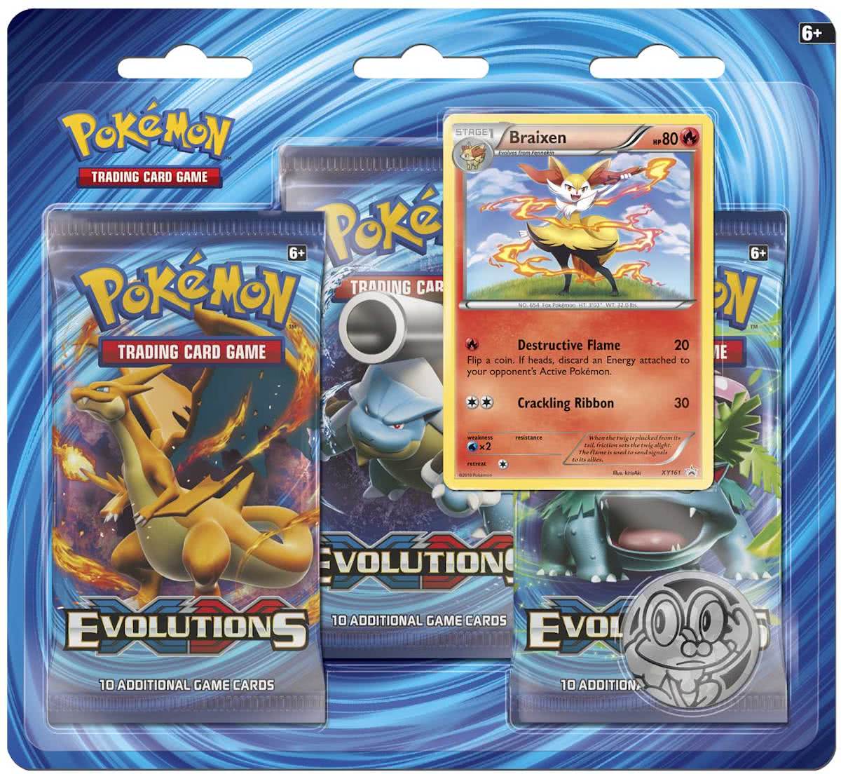 Pokemon XY12 Evolutions Blister Pack: Braixen of Black Kyurem (5-Delig) (Pokemon), The Pokemon Company